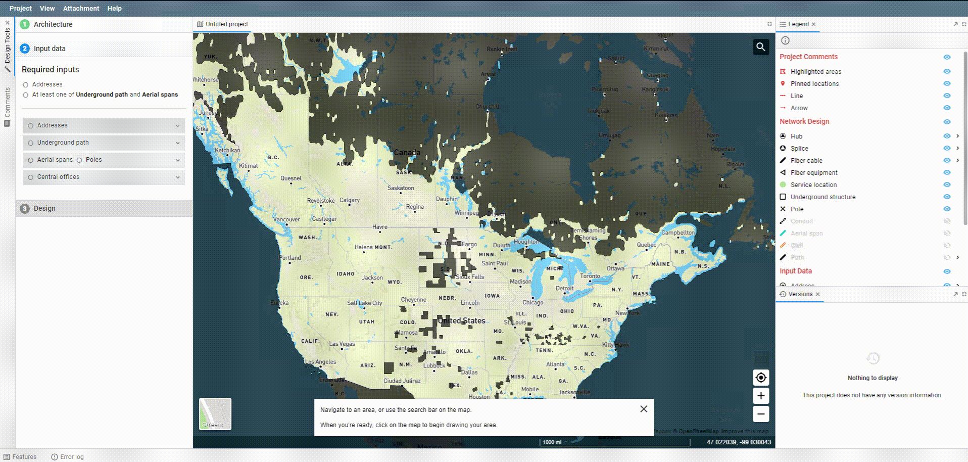 Map Area. Select Sourcing data with Area Select