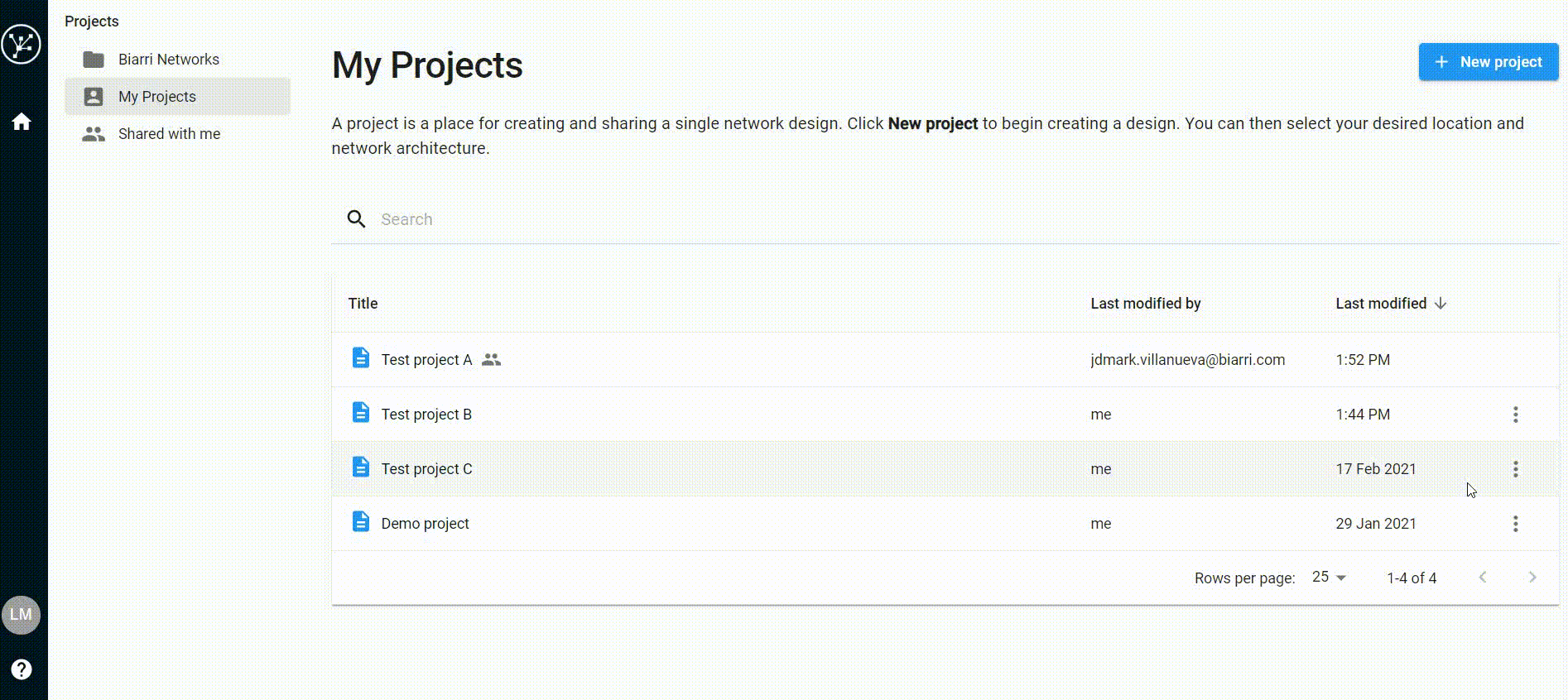 copy and delete projects